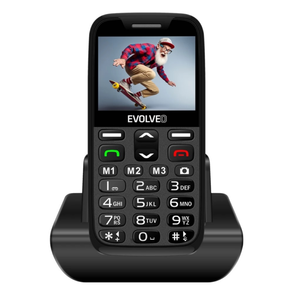EVOLVEO Easyphone XR telefon na tipke za starejše - črn