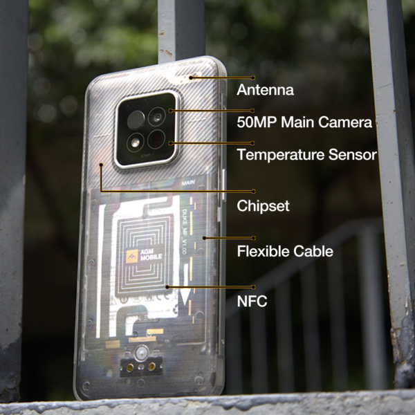 AGM odporni pametni telefon X6 5G 8GB/128GB DS Android 14, Kamera 50MP dual AI - črn - Image 13