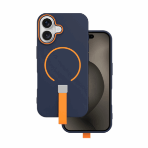 Mat Liquid silikonski ovitek s paščkom z MagSafe za iPhone 17 Air - modro-oranžen