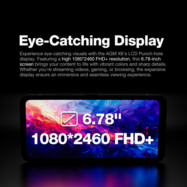 AGM odporni pametni telefon X6 5G 8GB/128GB DS Android 14, Kamera 50MP dual AI - črn - Image 16