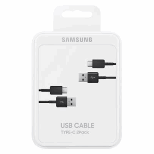 SAMSUNG podatkovni kabel EP-DG930MBE 25W 3A - 2 kos - Type C na USB A - črn 1,5m