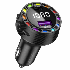 Jellico FM2 bluetooth prostoročna naprava FM Transmiter + avtopolnilec USB A in USB-C 30W