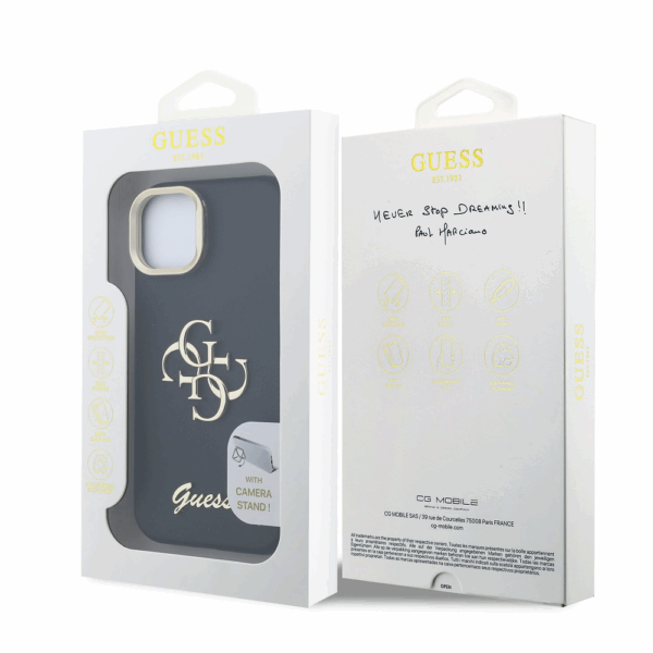 GUESS Cam Stand GUHCP14SPCS4GSK ovitek za iPhone 14 s stojalom - črn - Image 8