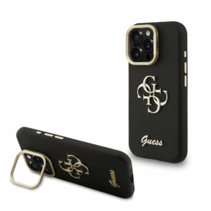 GUESS Cam Stand GUHCP15LPCS4GSK ovitek za iPhone 15 Pro s stojalom - črn