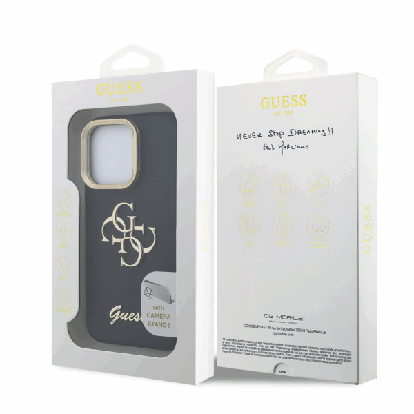GUESS Cam Stand GUHCP15XPCS4GSK ovitek za iPhone 15 Pro Max s stojalom - črn - Image 8