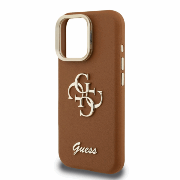 GUESS Cam Stand GUHCP15XPCS4GSW ovitek za iPhone 15 Pro Max s stojalom - rjav - Image 5