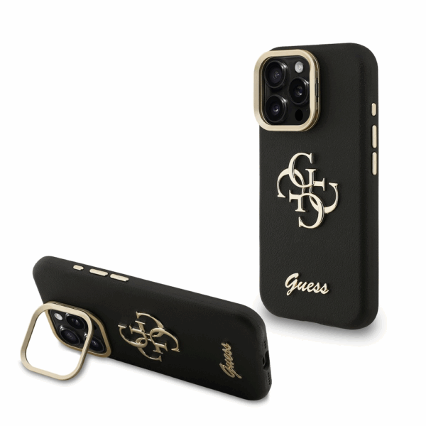 GUESS Cam Stand GUHCP16LPCS4GSK ovitek za iPhone 16 Pro s stojalom - črn