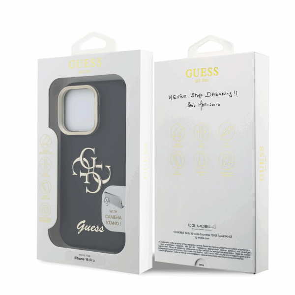 GUESS Cam Stand GUHCP16LPCS4GSK ovitek za iPhone 16 Pro s stojalom - črn - Image 8
