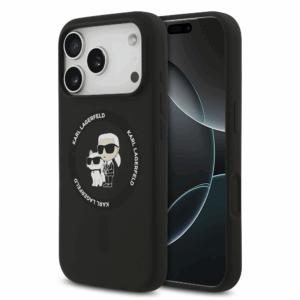 Originalen KARL LAGERFELD ovitek MagSafe iPhone 17 Pro / iPhone 18 Pro - Karl and Choupette - črn - KLHMP17LSCMKCRHK
