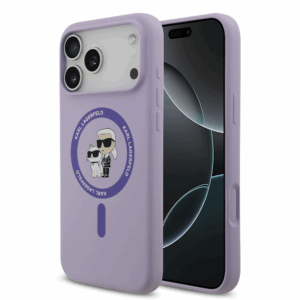 Originalen KARL LAGERFELD ovitek MagSafe iPhone 17 Pro Max / iPhone 18 Pro Max - Karl and Choupette - vijola - KLHMP17XSCMKCRHU