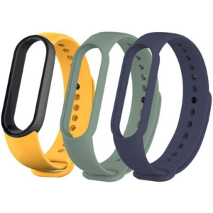 Pašček za uro Xiaomi Mi Band 5 (3 kos) - moder, rumen in zelen