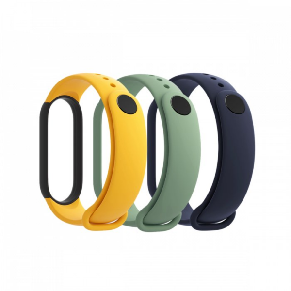 Pašček za uro Xiaomi Mi Band 5 (3 kos) - moder, rumen in zelen - Image 2