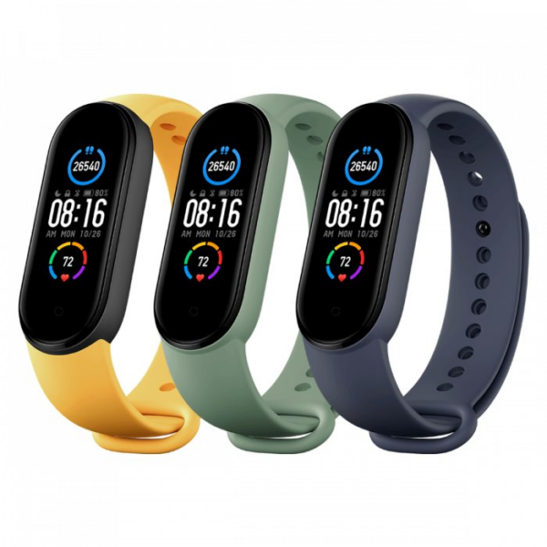 Pašček za uro Xiaomi Mi Band 5 (3 kos) - moder, rumen in zelen - Image 3