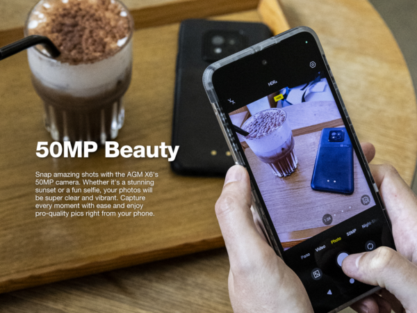 AGM odporni pametni telefon X6 5G 8GB/128GB DS Android 14, Kamera 50MP dual AI - črn - Image 8