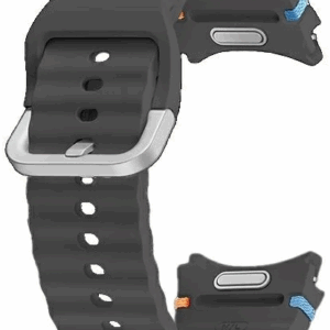 Samsung silikonski pašček ET-SNL31LBE za uro Samsung Watch 6 in Watch 6 Sport, Watch 4, Watch 5, size M / L - temno siv