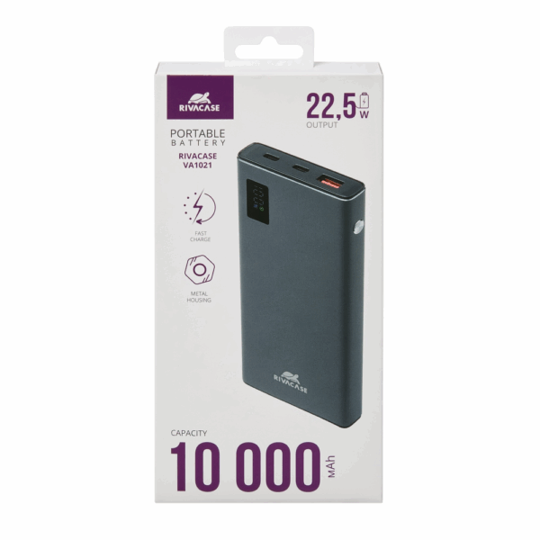 RIVACASE VA1021 QC / PD prenosna baterija powerbank 10.000 mAh 22,5W - metal - Image 14