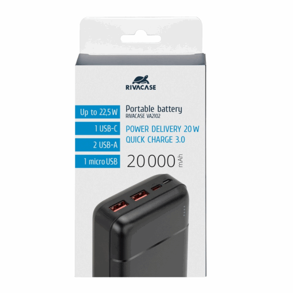 RIVACASE VA2102 QC / PD prenosna baterija powerbank 20.000 mAh 22,5W - črn - Image 10