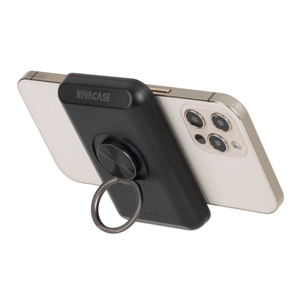 RIVACASE VA2603 MagSafe Magnetic QC / PD zunanja baterija powerbank 5.000 mAh 15W z držalom - črn - Image 16