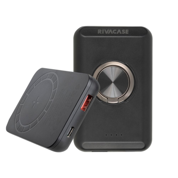 RIVACASE VA2603 MagSafe Magnetic QC / PD zunanja baterija powerbank 5.000 mAh 15W z držalom - črn - Image 17