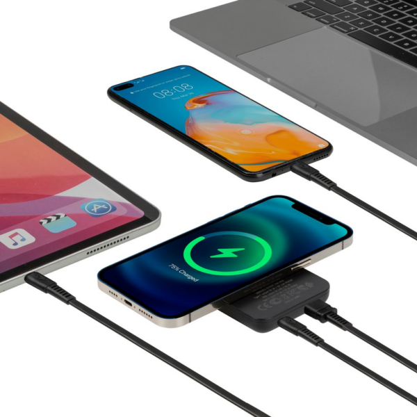 RIVACASE VA2603 MagSafe Magnetic QC / PD zunanja baterija powerbank 5.000 mAh 15W z držalom - črn - Image 21