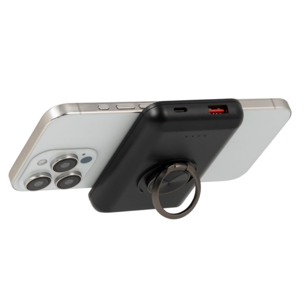 RIVACASE VA2603 MagSafe Magnetic QC / PD zunanja baterija powerbank 5.000 mAh 15W z držalom - črn - Image 24