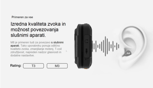 AGM Odporni preklopni telefon na tipke Flip M8 (4G) DS, IP68/IP69K/MIL-STD-810H, črn - Image 10