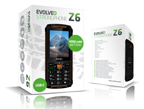 EVOLVEO StrongPhone SGP-Z6 telefon na tipke - črno oranžen - Image 2