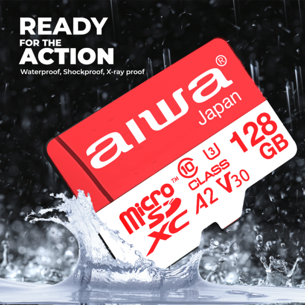 Aiwa 4K spominska kartica MicroSD XC 128GB Class 10, 90MB/s z adapterjem SD - Image 2