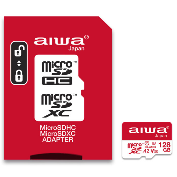 Aiwa 4K spominska kartica MicroSD XC 128GB Class 10, 90MB/s z adapterjem SD - Image 4
