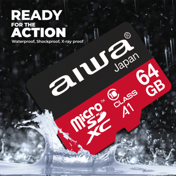 Aiwa spominska kartica MicroSD XC 64GB Class 10, 35MB/s z adapterjem SD - Image 2