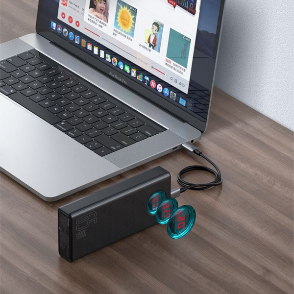 Baseus prenosna baterija PPLG-A01 Amblight PowerBank 30000 mAh Quick Charge / PD 65W z 4x USB + 1x Type C - črn - Image 10
