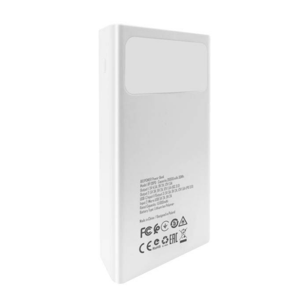 Beepower prenosna baterija BP-20PD QC 22,5W powerbank 20000 mAh 2x USB, 1x Type C bel - Image 2