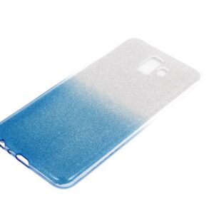 Silikonski ovitek z bleščicami Bling za Samsung Galaxy A20e A202 srebrn z modrimi bleščicami - Image 2