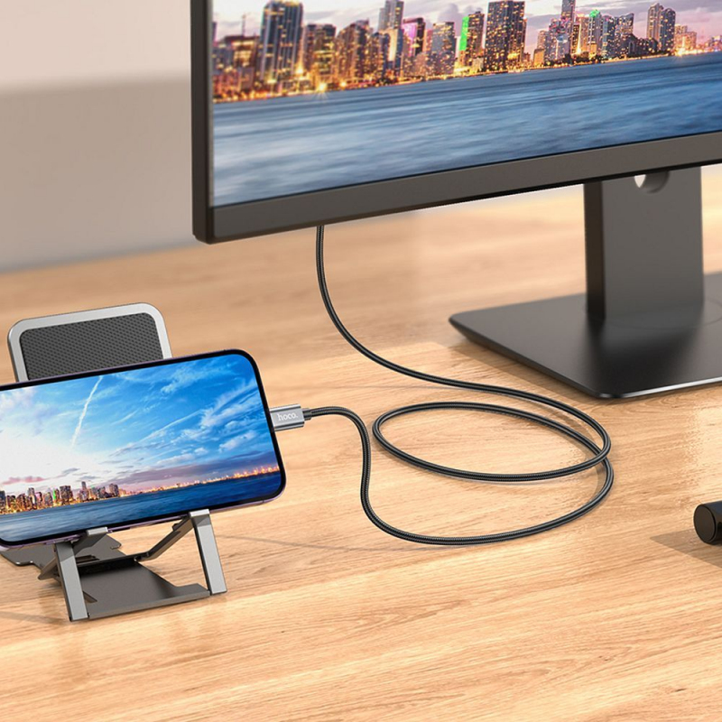 HOCO UA27 HDMI kabel Lightning &ndash; HDMI 1080p, 2 m &ndash; siv &ndash; fotografija 2