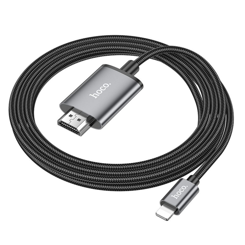 HOCO UA27 HDMI kabel Lightning &ndash; HDMI 1080p, 2 m &ndash; siv &ndash; fotografija 3