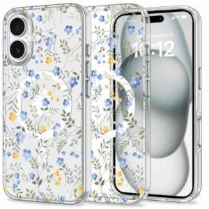Clear Case Aurora Flower za iPhone 16e MagSafe - prozoren