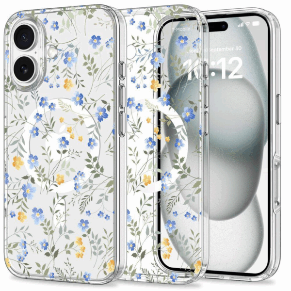Clear Case Aurora Flower za iPhone 16e MagSafe - prozoren