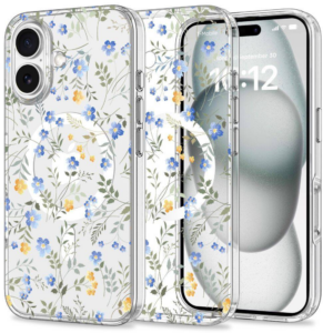 Clear Case Aurora Flower za iPhone 16 MagSafe - prozoren