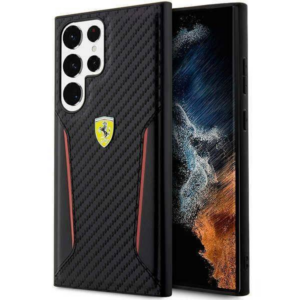 Ferrari usnjen ovitek Scuderia Ferrari FEHCS23LNPYK za Samsung Galaxy S23 Ultra 5G - črn