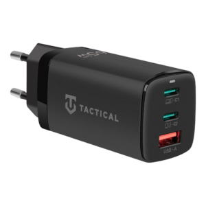Hišni polnilec adapter FlashBang 2.0 Gun Fast Charge PD 65W vhod 1x USB A in 2x Type C črn