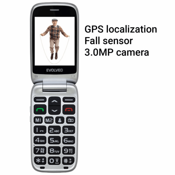 EVOLVEO Easyphone FS EP-771 preklopni telefon na tipke za starejše 4G rdeč - Image 3