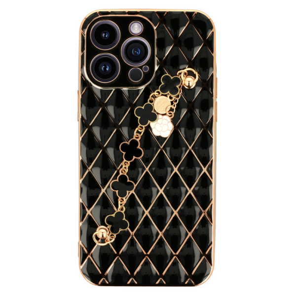 Glamur silikonski ovitek z zapestnico za iPhone 7 / 8 / SE 2 - črn