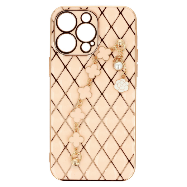 Glamur silikonski ovitek z zapestnico za iPhone 13 6.1 - roza - Image 5