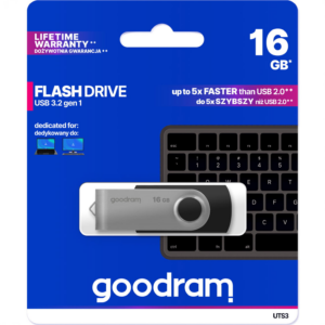 Goodram USB KLJUČ 16GB USB 3.2 za shranjevanje podatkov črno srebrn