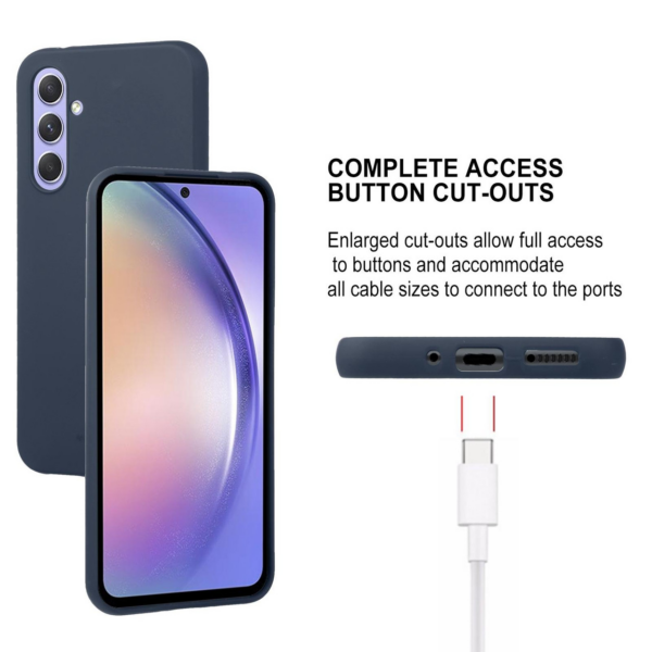 Goospery Soft Feeling silikonski ovitek za Samsung Galaxy A34 - temno moder - Image 3