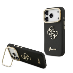 GUESS Cam Stand GUHCP17XPCS4GSK ovitek za iPhone 18 Pro Max / iPhone 17 Pro Max s stojalom - črn