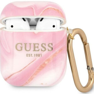 Guess GUA2UNMP ovitek za slušalke za AirPods 1 / 2  - marmor roza