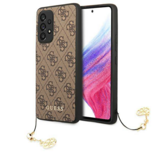 GUESS GUHCA33GF4GBR silikonski ovitek za Samsung Galaxy A33 5G A336 - rjav z obeskom