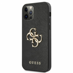 GUESS GUHCN61SA4GGBK silikonski ovitek za iPhone 11 - črn z logom