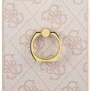 GUESS GUHCP13M4GMRPI silikonski ovitek za iPhone 13 6.1 RING - z zlatimi držalom